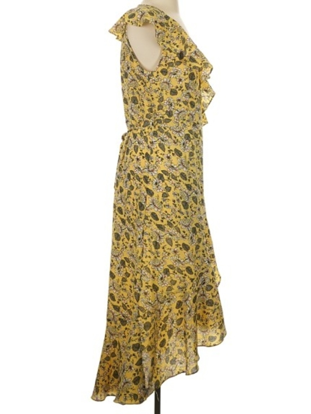 NWT MSRP $128 Max Studio Wrap Style Ruffles Yellow Dress Size S - Picture 5 of 5
